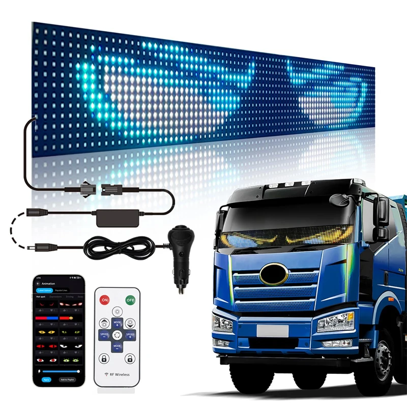 

New APP LED Truck Car Devil Eye Light Remote Music Control Custom Text Pattern Lighting Display For Board Windshield 12V 24V