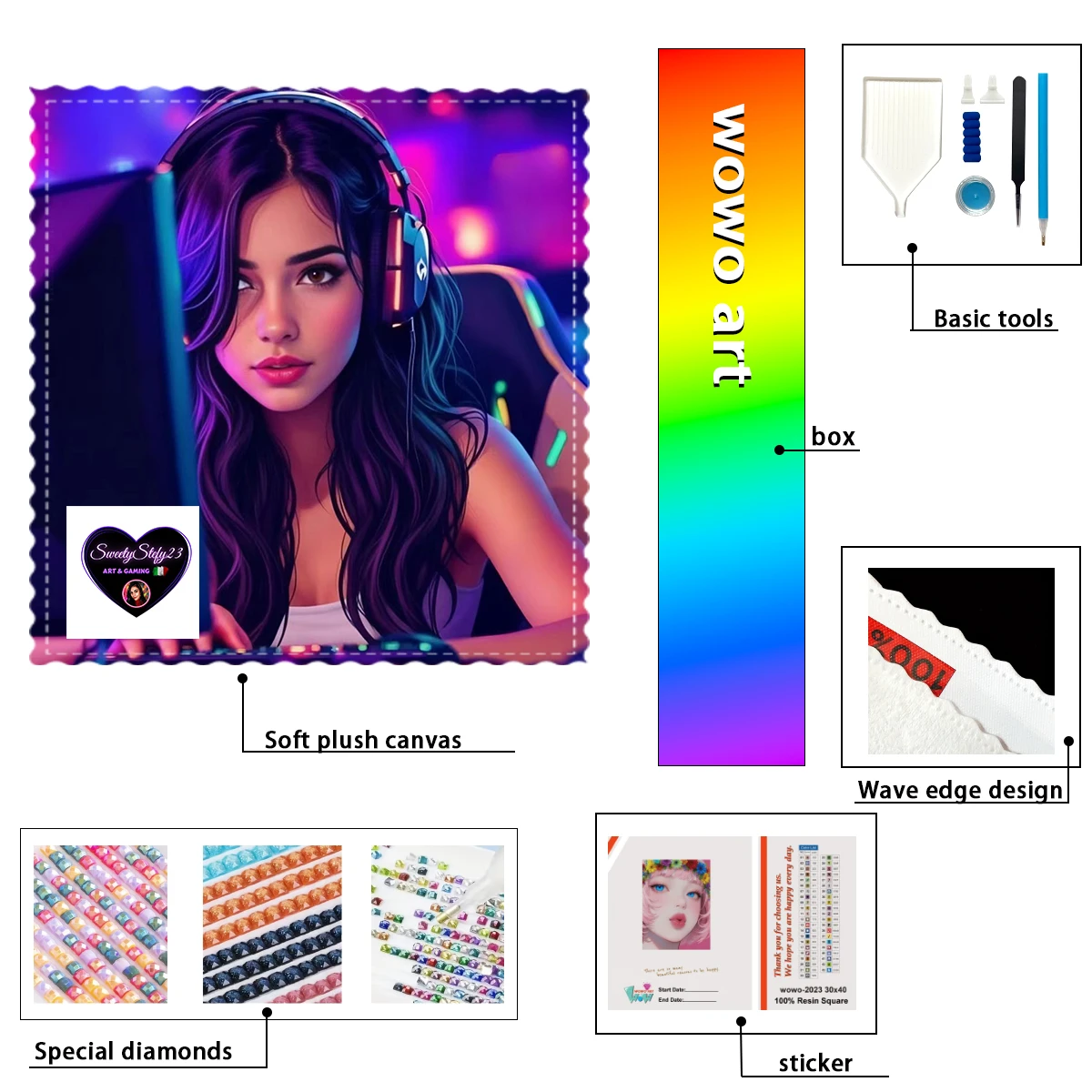 

【Sweety Stefy Diamond art】Videogamer 100% resin FD+ab+xc Diamond Stamping Kit Perfect Masterpiece worth Buyi