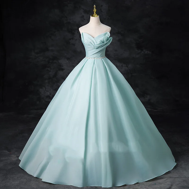 

Blue Evening Gown, High-end Long Dress, Wedding Host, Banquet, Beautiful Voice, Art Exam, Solo, Morning Gown, Princess Dress