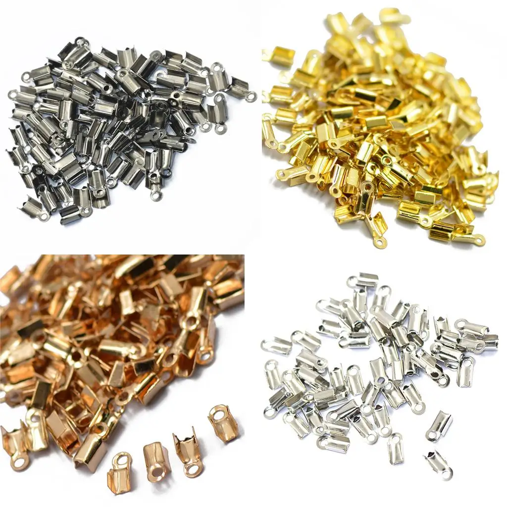 Crimp Ends for Jewelry Cable Cord End Connectors Metal Jewelry Findings for Nylon Cord Jewelry Making Tools