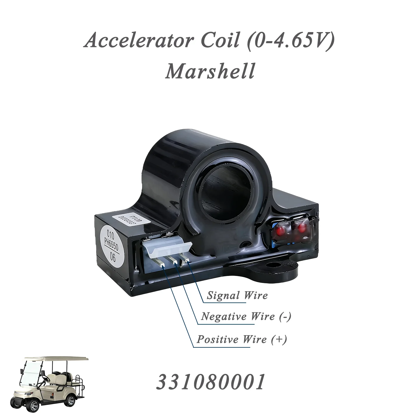 1007918 Golf Cart Parts Marshell Golf Cart Accelerator Hall Effect Sensor 1007918 1008284 331080001 0-5V Throttle Sensor Coil