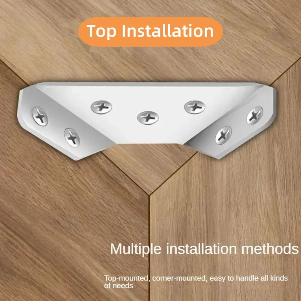 100Pc-12Pc Stainless Steel Angle Bracket Universal Furniture Right Angle Fixed Bracket Cabinet Trapezoidal Layer Board Connector