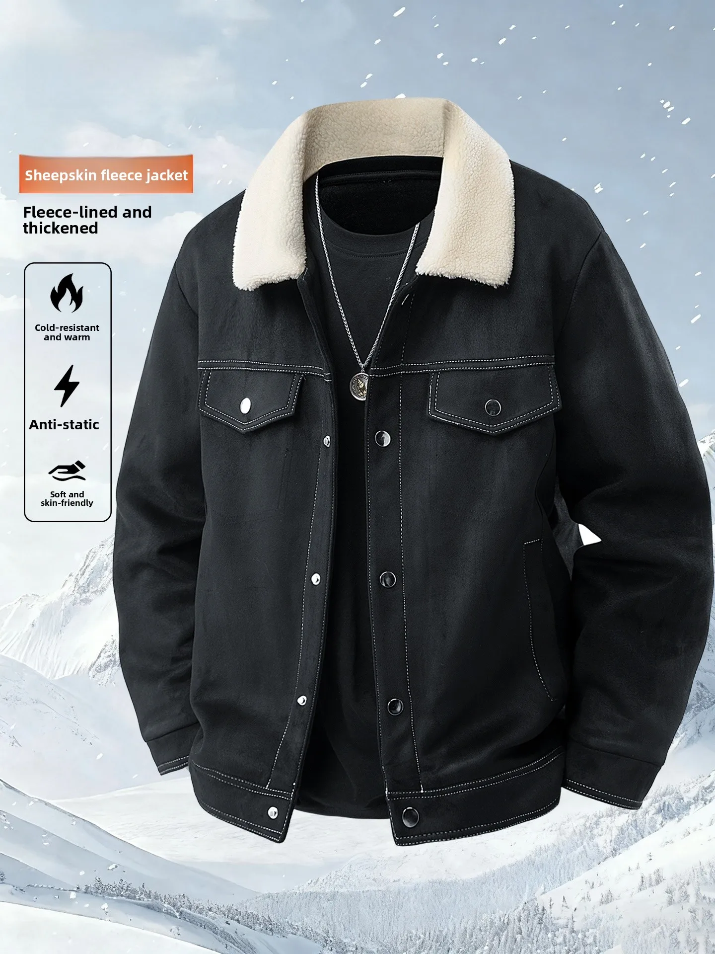 

Мужское джинто из искусственной замши Thiened, осенне-зимнее повседневное утепленное пальто с воротником-стойкой для молодежи TUCANO