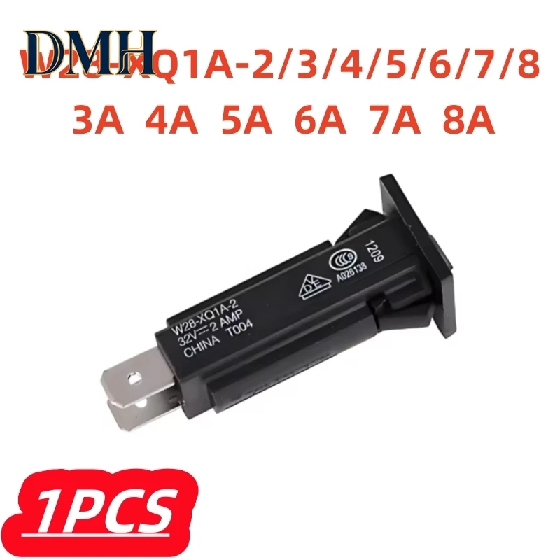 1Pcs/lot Circuit Breaker Thermal W28-XQ1A-2/3/4/5/6/7/8 W28-XQ1A 1Pole 3A/4A/5A/6A/7A/8A 250VAC/32VDC New Original