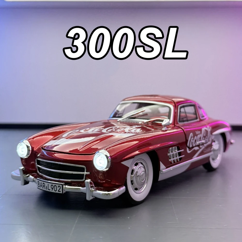 

1:24 300SL Diecast Models Miniature Car Toys Shock Absorption Sound Light Pull Back Doors Opened Vehcies Child Birthday Presents