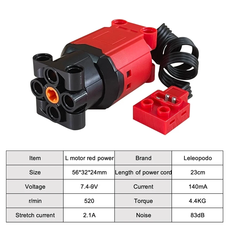 Piezas técnicas de funciones de potencia MOC, 4 Uds., rojo mejorado 8882 8883 88003 88004 M/L/XL, Motor DIY, Juguetes de bloques de construcción, accesorios