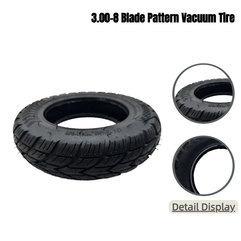 

Thickened 3.00-8 Blade Pattern Vacuum Tubeless Tire Durable Rubber Wheel Tyre for Electric Motorcycle