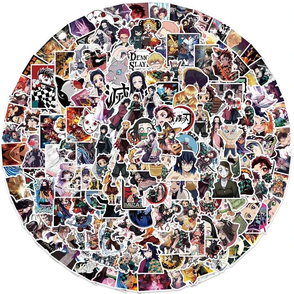 10/50/100/200pcs Anime Demon Slayer Graffiti Sticker Cool Kamado Tanjiro Cartoon Decal DIY Suitcase Fridge Classic Manga Sticker