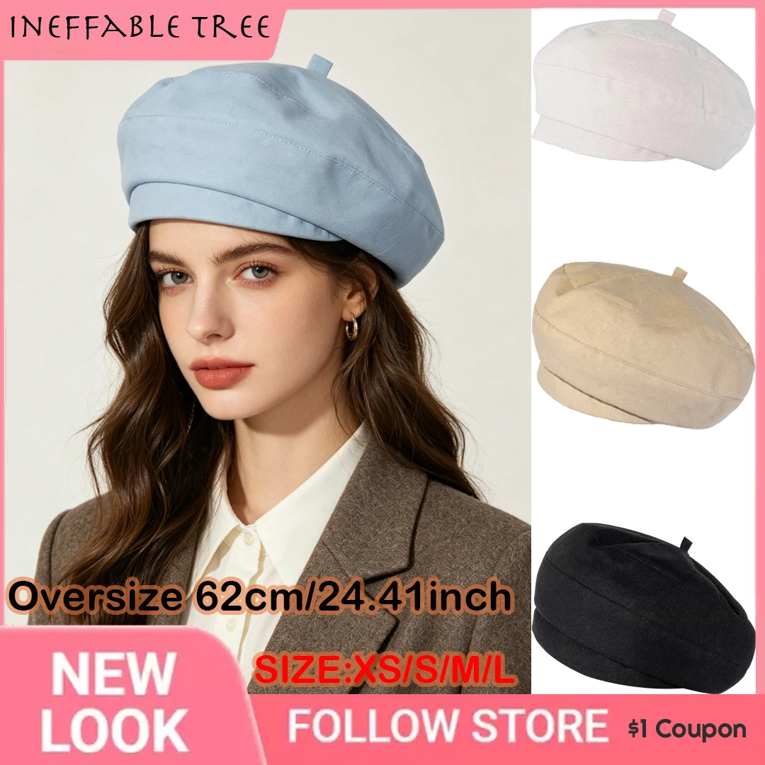 XS/S/M/L Oversiz Cotton Linen Beret Hats for Women Four Seasons Vintage Octagonal Peaked Painter Hat Street Berets Caps Boinas