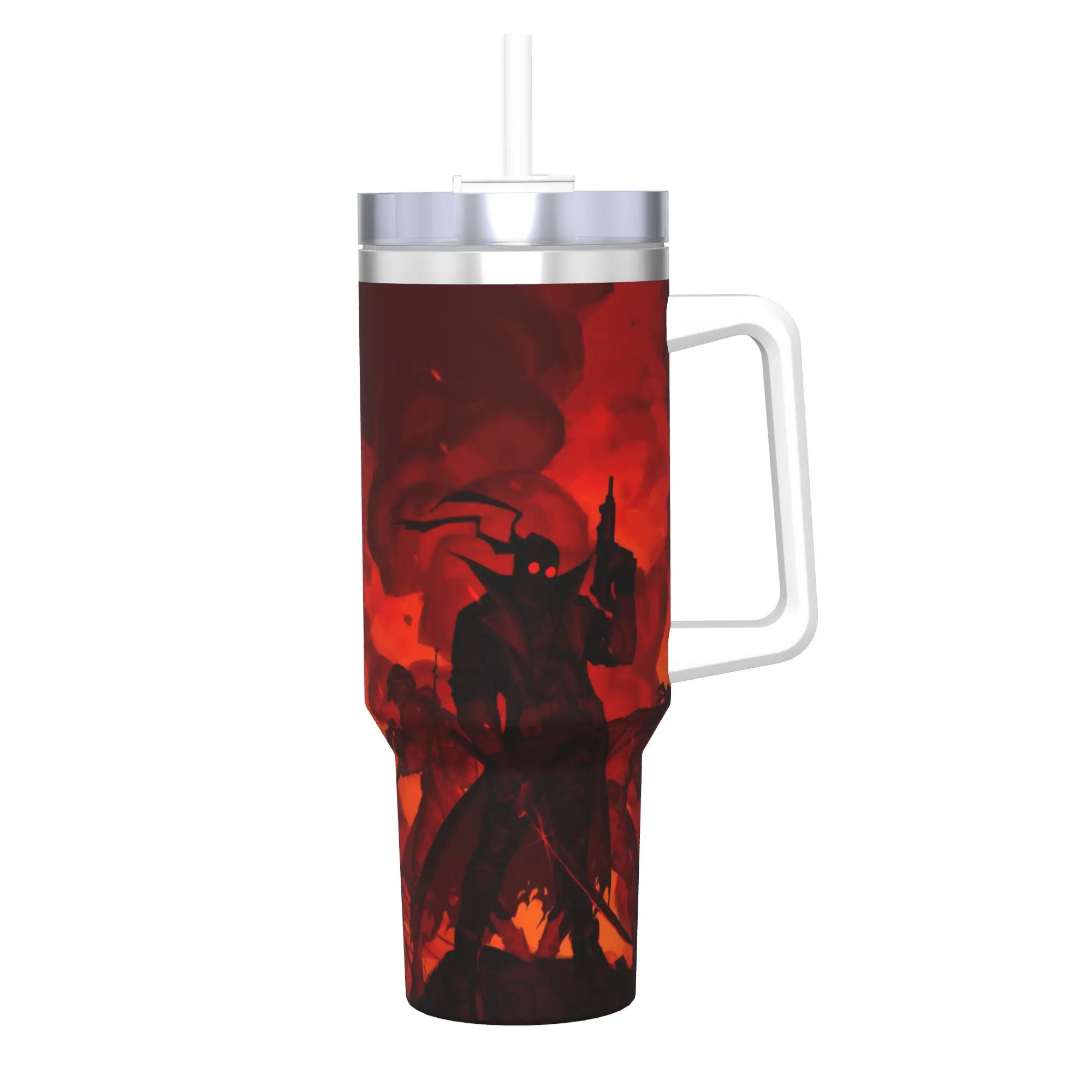 MADNESS COMBAT Hank Tumbler With Straw  Stainless Steel Travel Mugs Double Wall Vacuum Insulated for Cold Or Hot 40oz