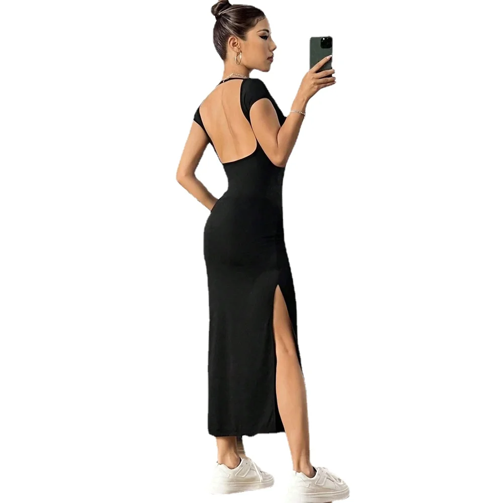 

Sexy dress Backless Bodycon Sleeveless Dresses for Spring and Summer Chic women 2022 robe de soiree bleu roi
