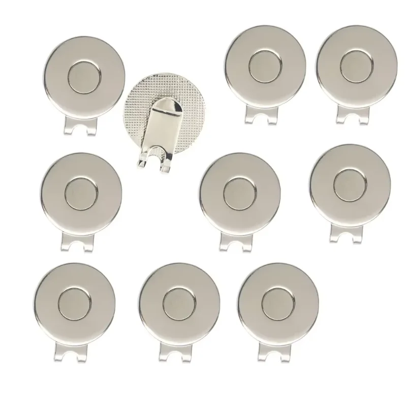 

10Pcs 25mm High Quality Golf Hat Visor Cap Clip Golf Ball Aiming Zinc Alloy Magnetic Marker Professional Golf Training Aids