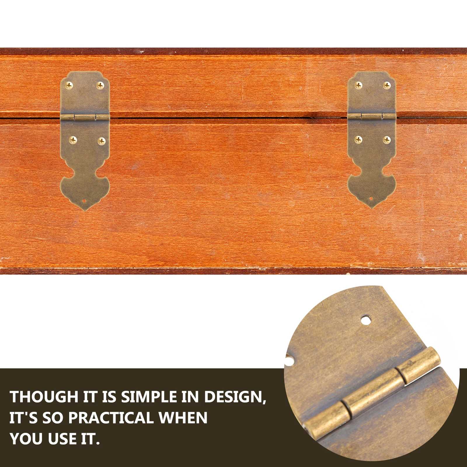 

2pcs Copper for Drawer Jewelry Box Hinges Jewelry Box Wooden Gift Rust Small Hinges Resistant Durable Hardware