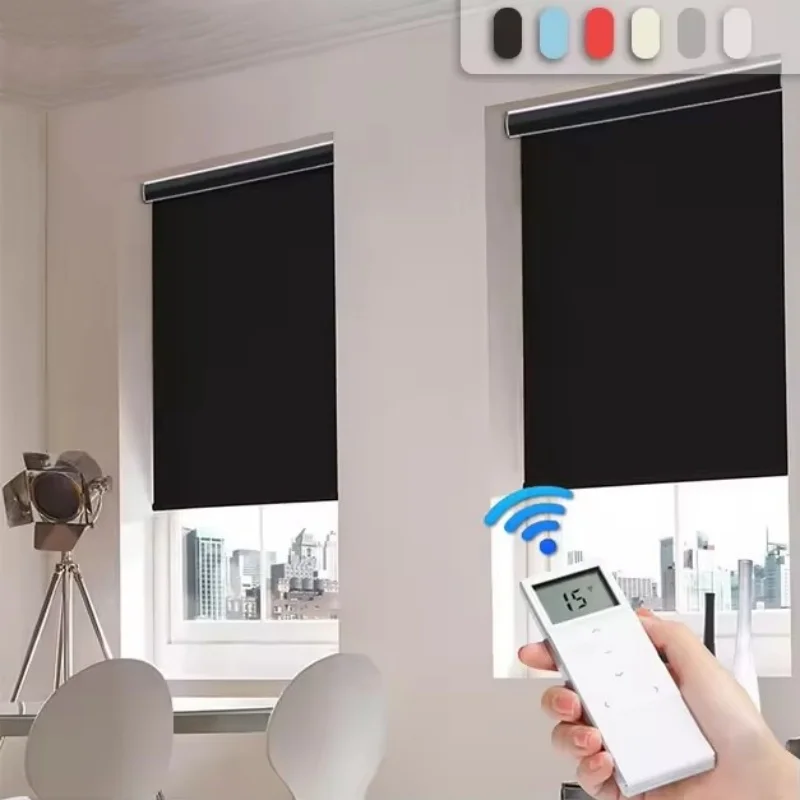 

Hot Selling Grade A Fabric And Dirt-Proof Remote Control Connect Alexa Google Wifi Motorized Double Roller Blinds For Windows