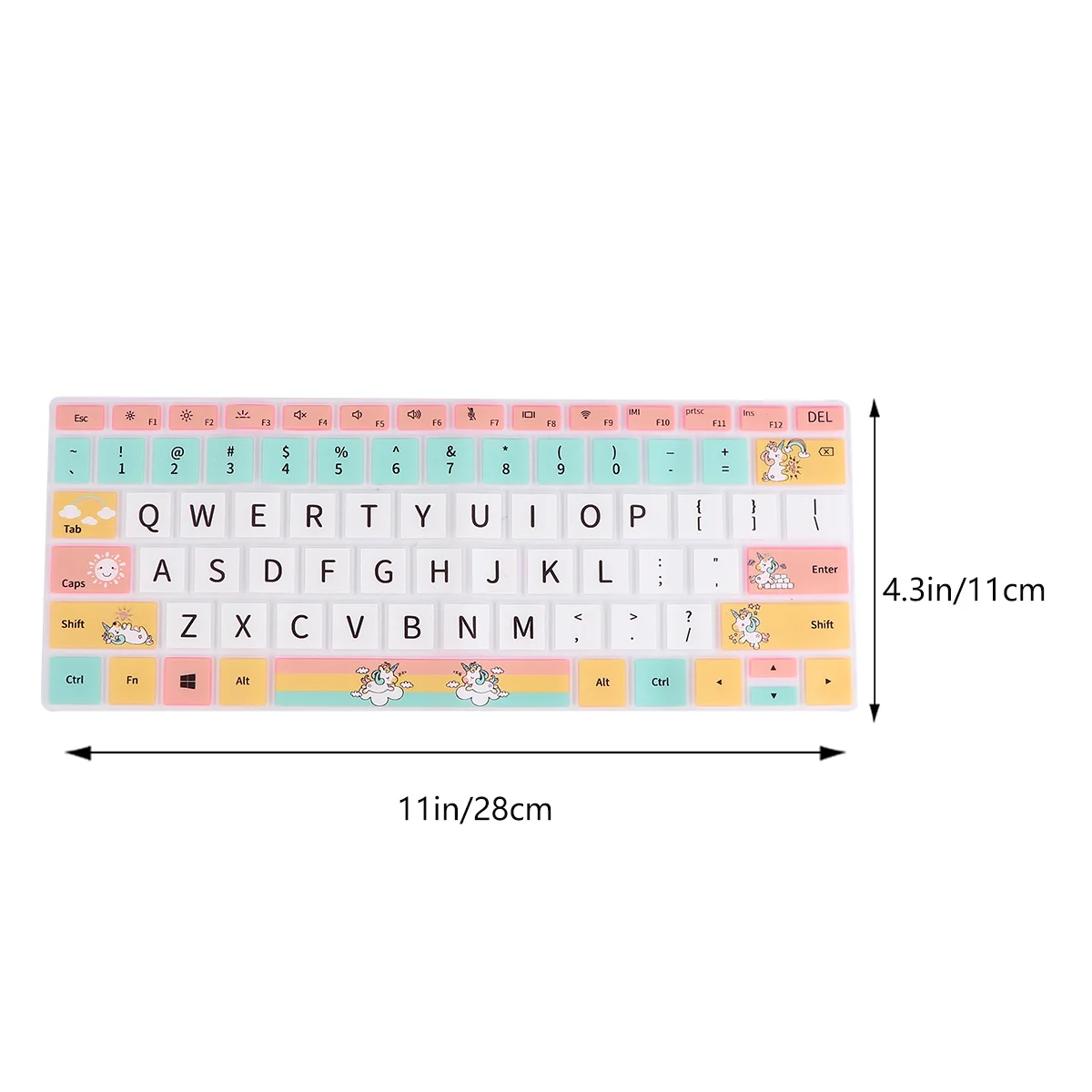 Penutup Keyboard Laptop Silikon Film Pelindung Cetak Unicorn Warna-warni Membran Keyboard Komputer Laptop yang Kompatibel