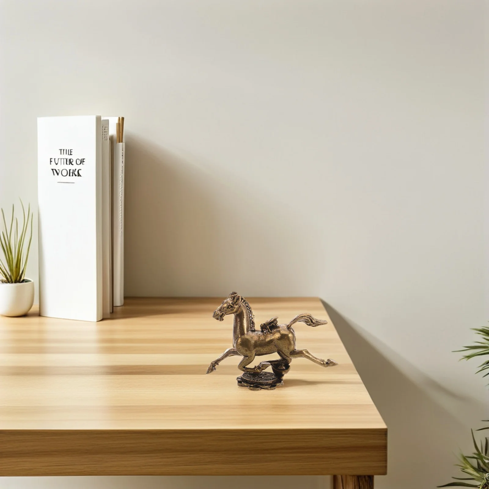 

Brass Chinese Zodiac Horse Sculpture Running Horse Ornament Office Table Decor Spring Festival Good Luck Decor