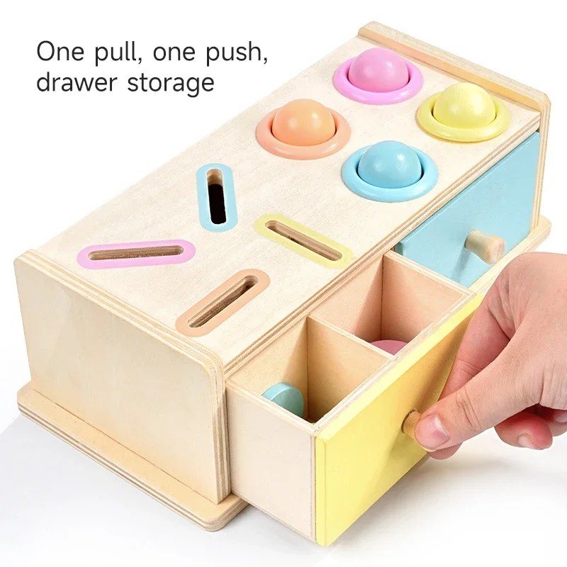

Montessori Children Sensory Toys Wooden Permanence Game Box Toys Take Exercise Kids Hand-eye Coordination Drawer Box Toys Gifts