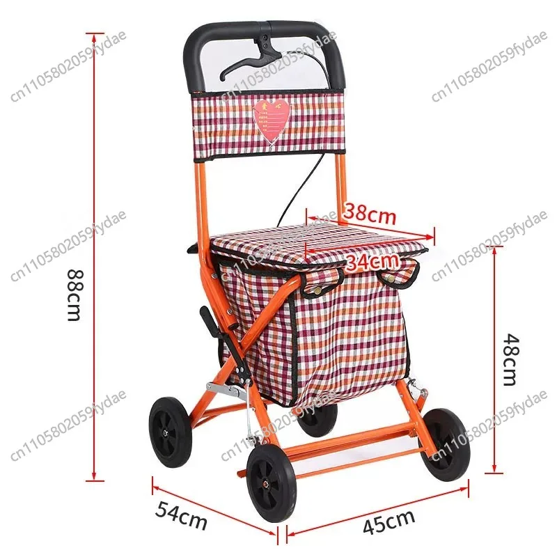 New Walker Can Push and Sit on The Old Man's Help Cart, The Old Man's Help Trolley Folding Shopping Cart