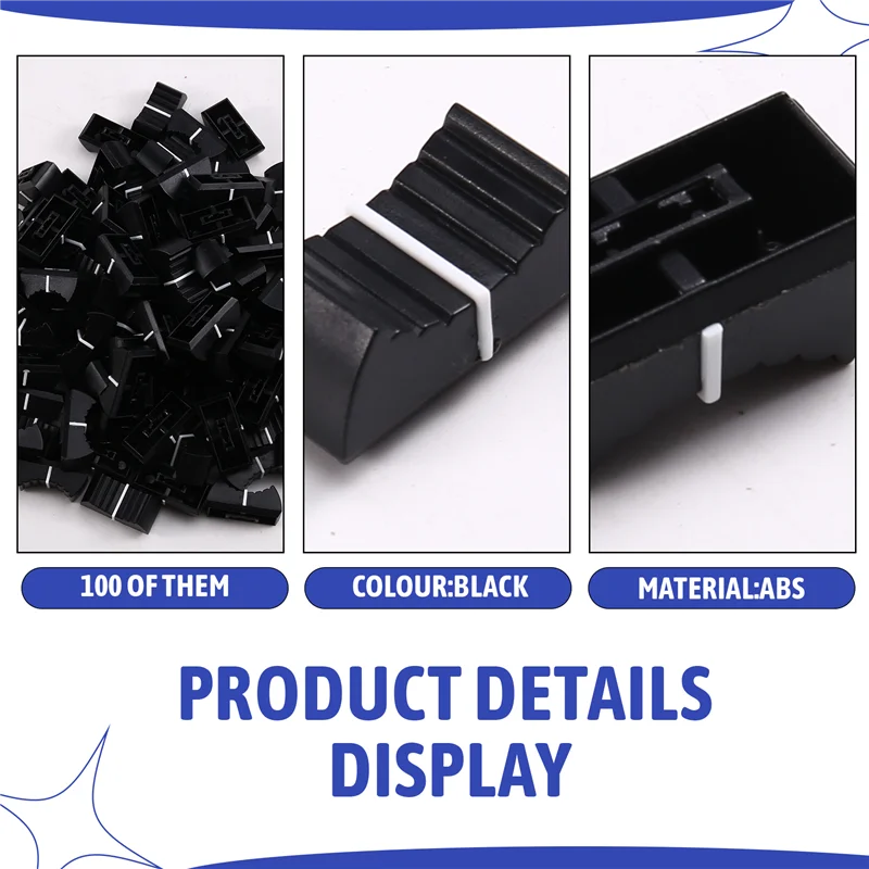 ABMF-100Pcs Fader Knob Caps Foraudio Equipment, DJ Equipment, Andmixing Consoles Slider Caps