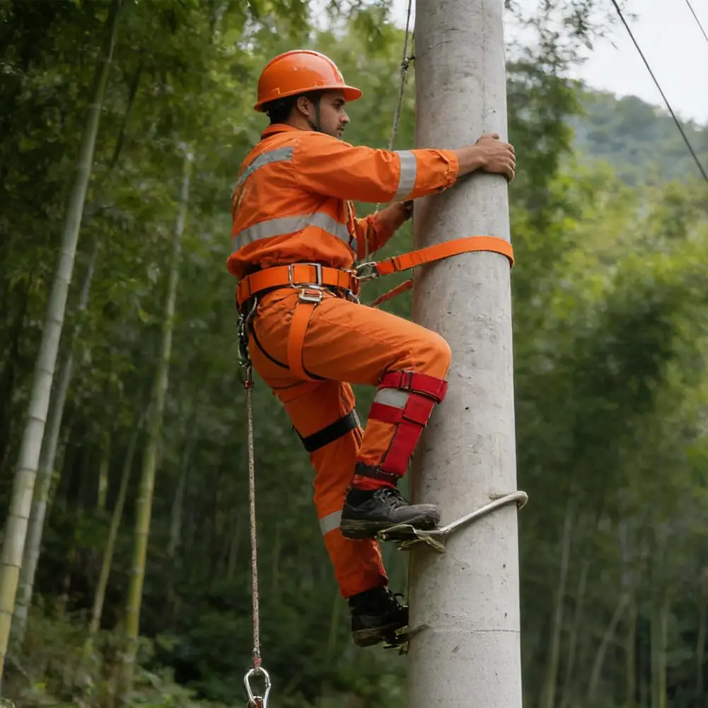 1 Set Tree Climbing Spike Adjustable Electrician Pole Climbings Shoes with Saw Teeth Non-Slip Tree Picking Work Climbing Gear