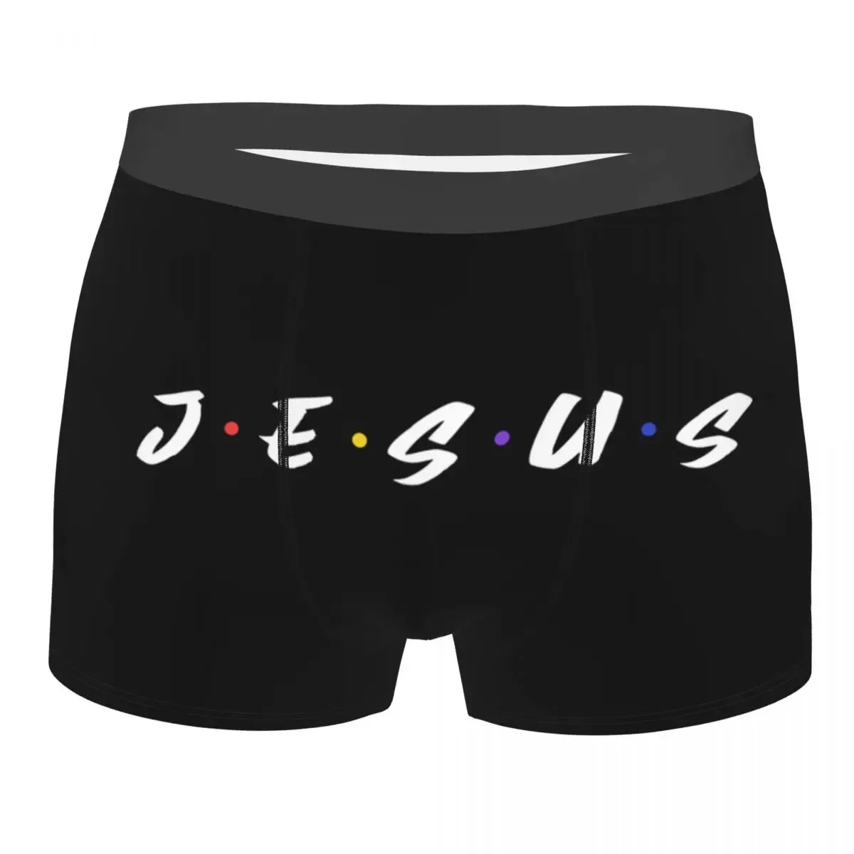 Novelty Christian Boxers Shorts Panties Male Underpants Stretch Religious Faith Briefs Underwear