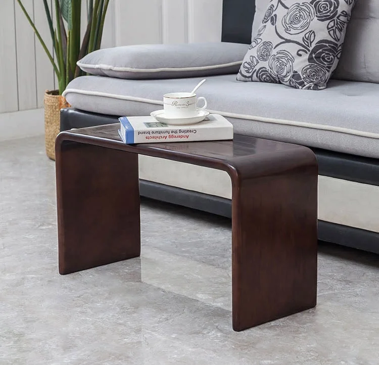 C-shaped edge table modern simple small family solid wood sofa edge corner table movable tea table design art decoration