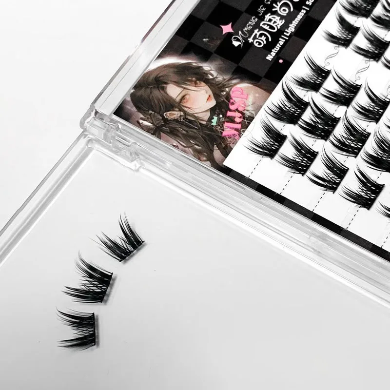 Large Capacity Adhesive Free Self-adhesive Manga Eyelashes Natural Thick Lashes Single Cluster Eyelashes Self Grafting Makeup