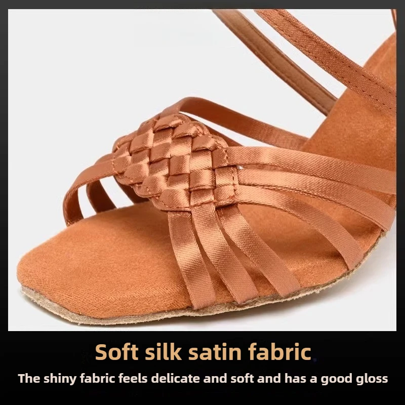 Vennystyle Latin Dance Shoes - Women's Professional Mid Heel Practice Shoes, Premium Flexible Sole for Exam Competition #3