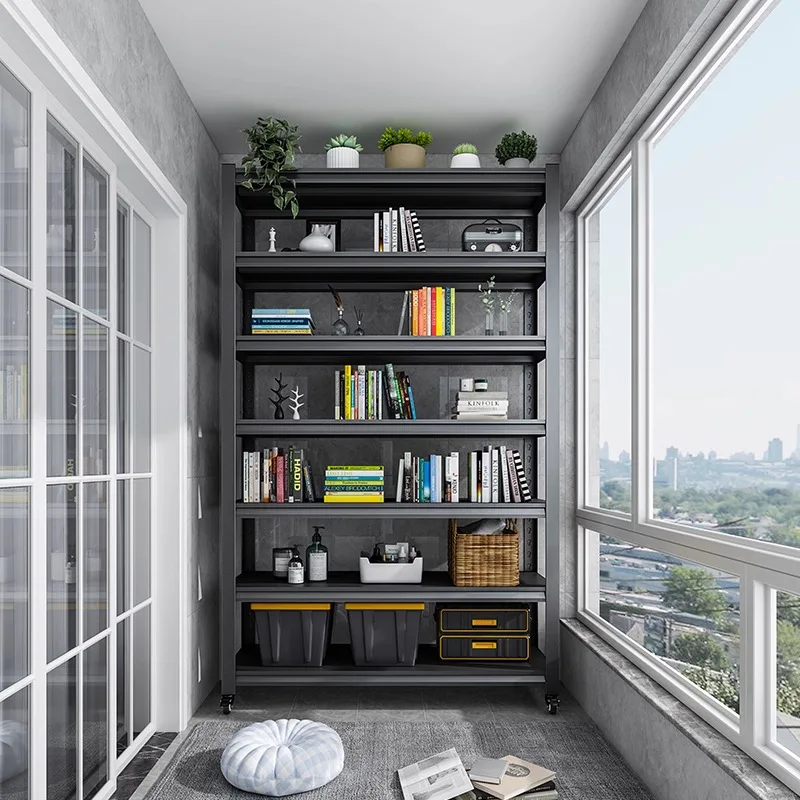 

Balcony shelves Multi-layer floor-to-ceiling household steel shelves Warehouse sundries storage Iron shelves