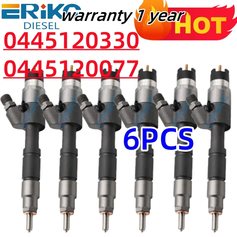 6PCS 0445120330 0445120077 Common Rail Injector Original Injector FOR Volvo MWM  2S2130200 2T2130201 961204640024 961204640034