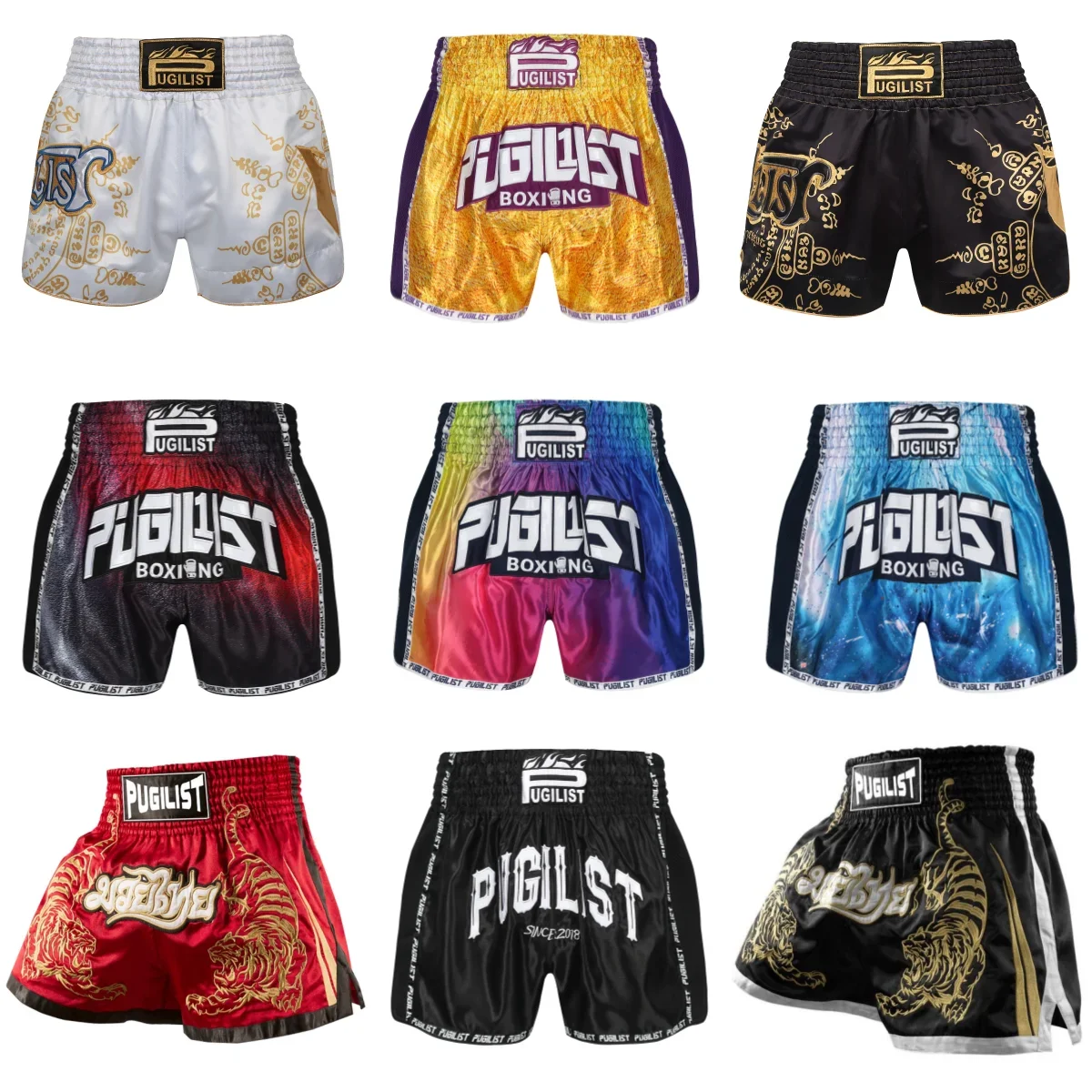 PUGILIST muay thai shorts boxing fight short sport shorts embroidery quick-dry