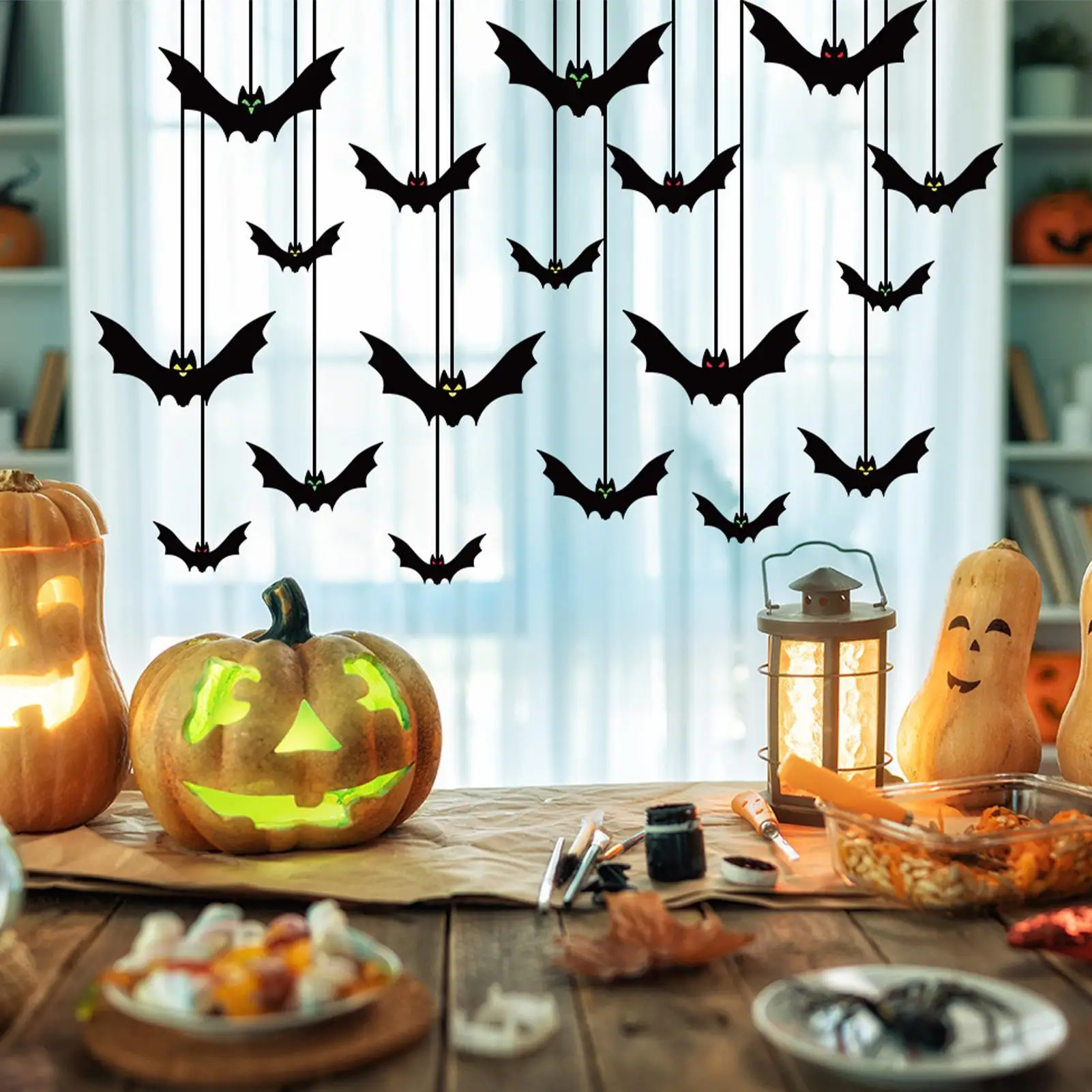 

Bats Wall Decor Spooky Bats Reusable Wall Decor Realistic Ornament Photo Props Halloween Decorations Party Supplies For Kitchen