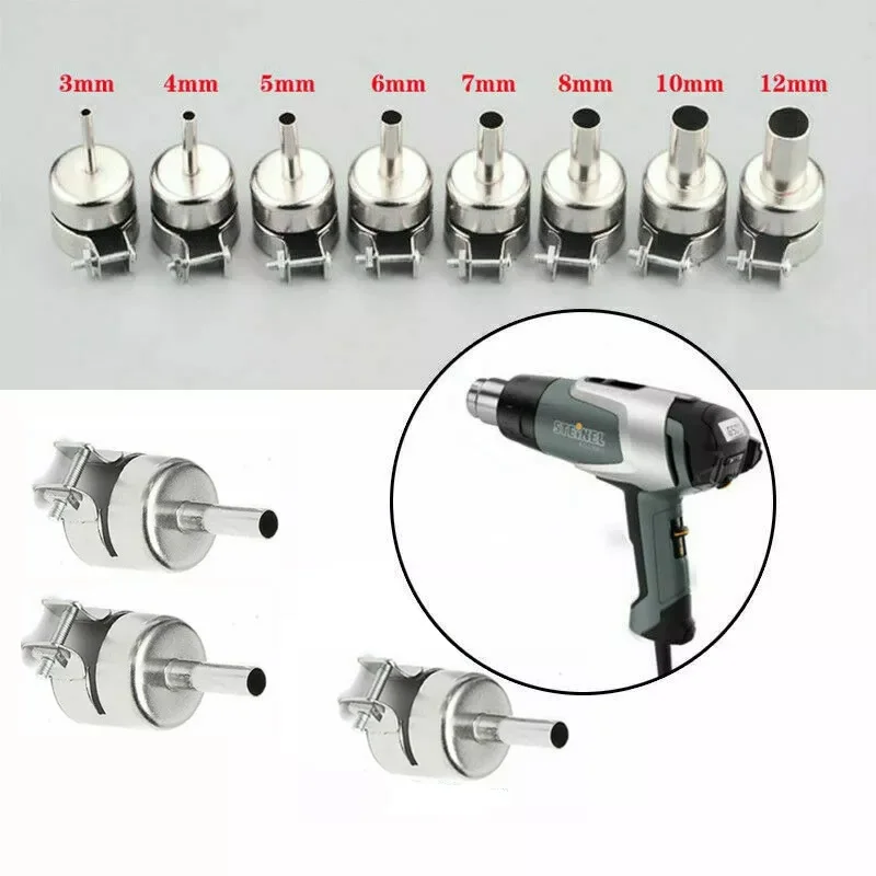 3-12mm Nozzles For Hot Air Soldering Station 850/852 Stainless Steel Universal Heat Gun Resisting Nozzles Solder Welding Kit