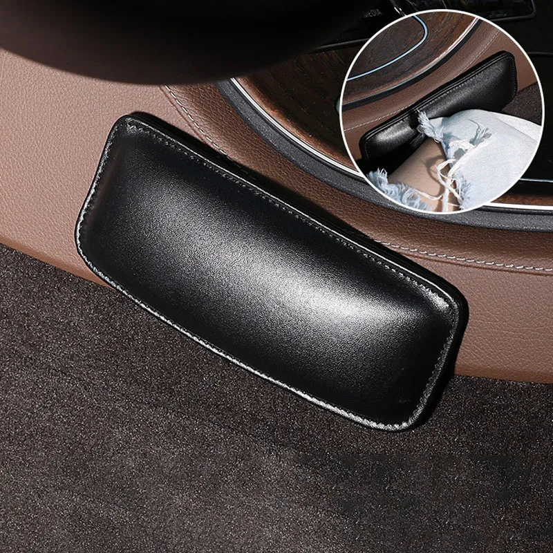 Universal Leather Car Knee Cushion Knee Pad For Car Interior Pillow Comfortable Memory Foam Truck Thigh Support Car Accessories