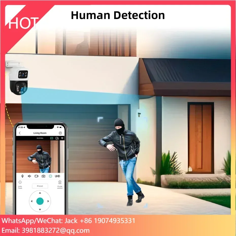 

Система видеонаблюдения KERUI 6MP: IP-камеры с двумя экранами, POE, NVR, PTZ, уличные Wi-Fi камеры для обеспечения безопасности