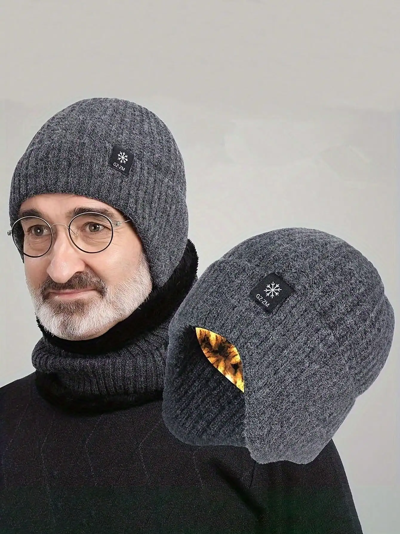 

Winter Warm Middle aged and Elderly Hat Dad Grandpa Men Ear Protection Elderly Thick Knitted Wool Hat Men Winter