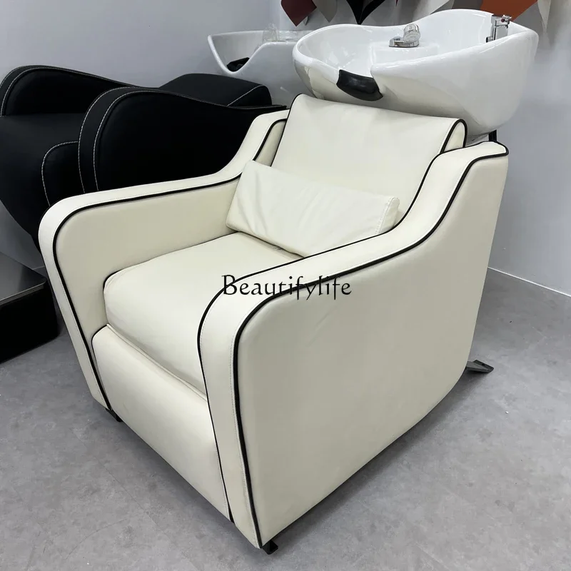 Barber Shop Small Shampoo Chair Sitting Hair Washing Recliner Hair Salon for Hair Salon Ceramic Basin