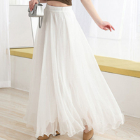 Chiffon Midi Female Skirts High Waist Women's Skirt Summer Harajuku Aesthetic Clothing Sales Chic and Elegant 2025 Trend Stylish