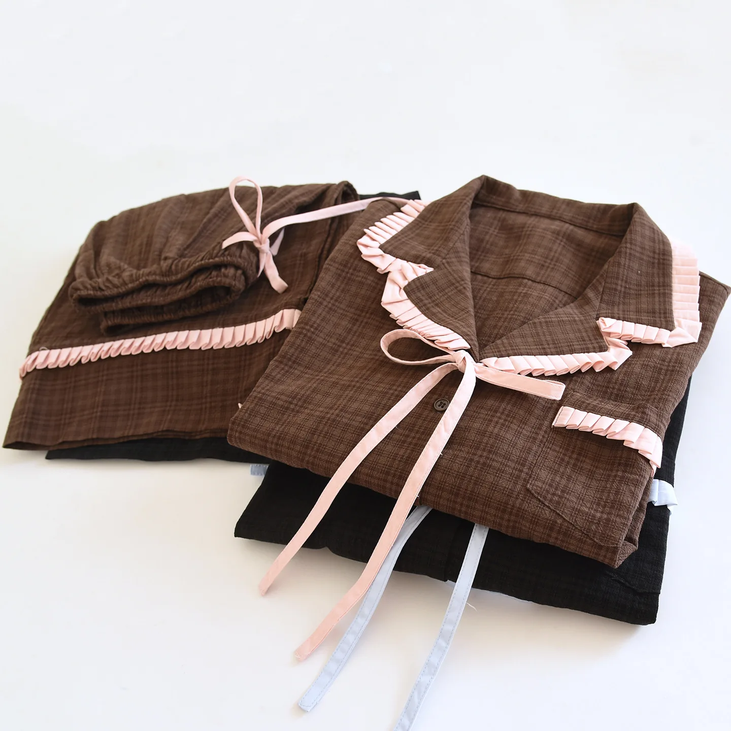 

Новый женский пижамный комплект из 100% хлопка: весенне-осенний домашний костюм с длинным рукавом, двухсекционная пижама для сна