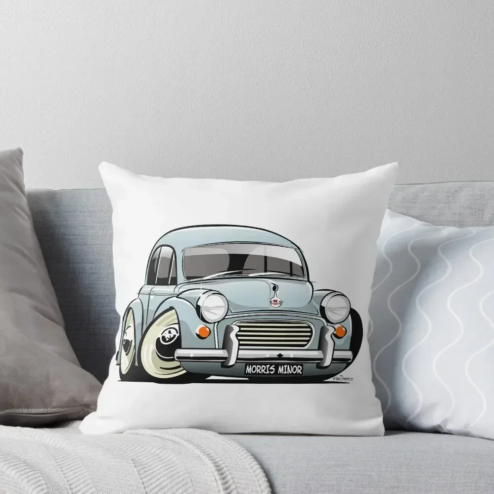 

Morris Minor 1000 saloon caricature - blue Throw Pillow ornamental pillows for living room luxury covers pillow
