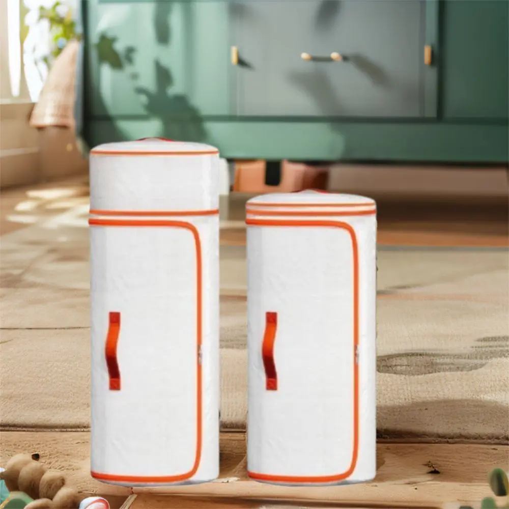 

Large Cylinder Quilt Storage Bag Dustproof Compressible Clothes Quilt Storage Bag Waterproof with Zipper Luggage Moving Bag
