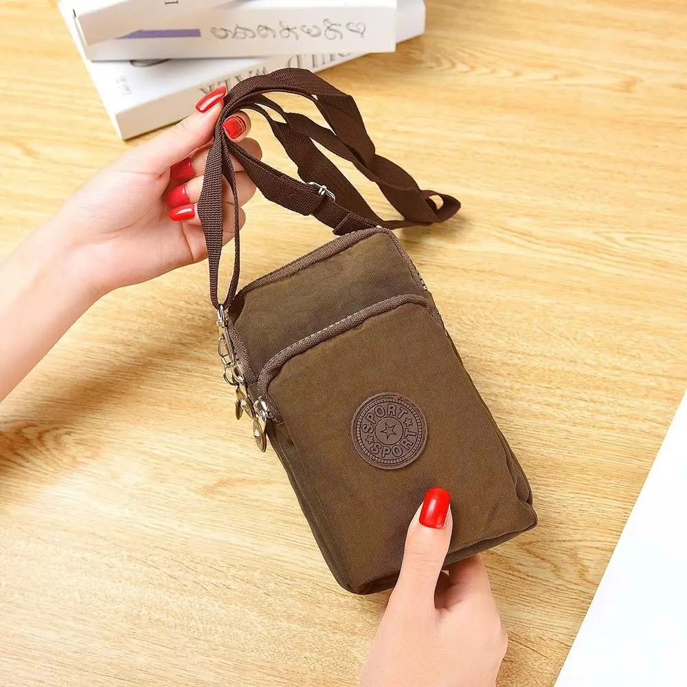 

Короткий нейлоновый кошелек с буквенным принтом, водонепроницаемый трехслойный кошелек большой емкости, спортивная сумка через плечо, простая сумка для денег в корейском стиле