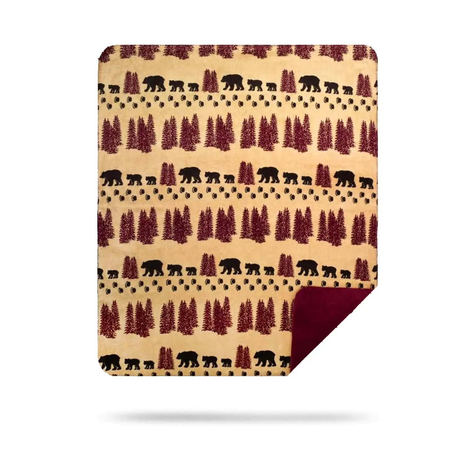Ultimate Comfort Rustic Throw Blanket - Wheat Bear Design (60x70)