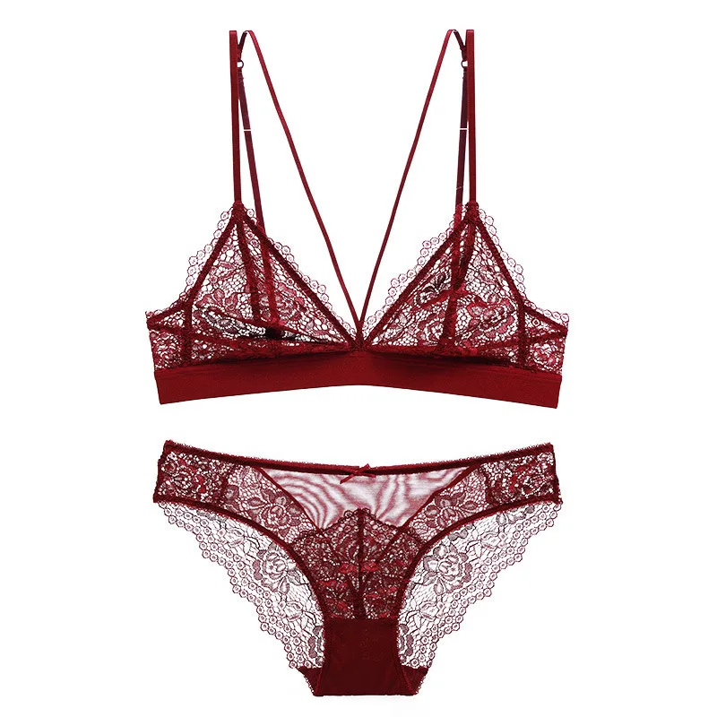 

Women Sexy Lace Bra Set Elegant Thin Lingerie Set Soft Stretch Underwear Ladies Bra and Panty Set Girls Bralette Brief Sets