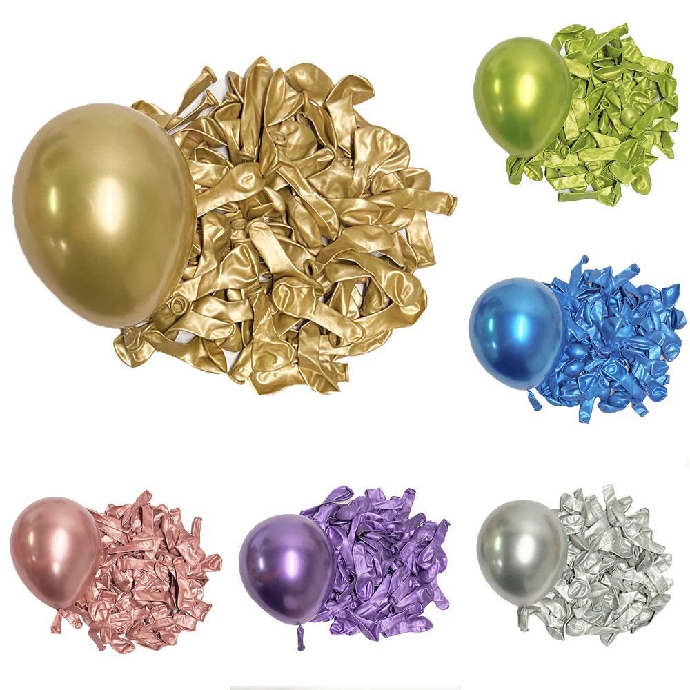 50/100 sztuk balony metalowe 5/10/12/18 cali różowe złoto Metalli srebrne chromowane złote balony lateksowe urodziny ślubne dekoracje świąteczne