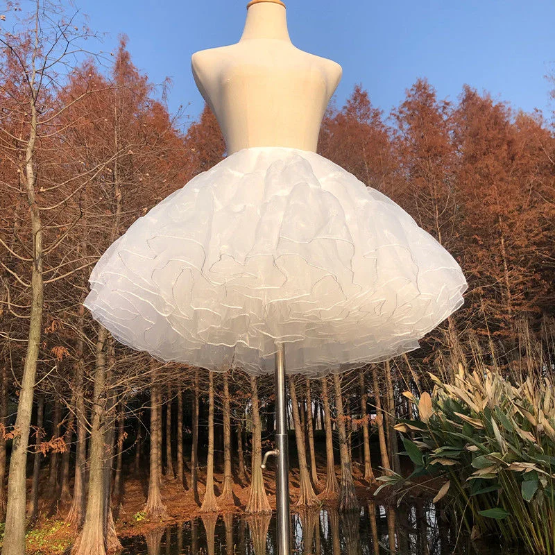 Tulle Petticoat for A Line Ball Gown Wedding Dress 4 Layers No Hoop Bridal Wedding Accessories Short Petticoats Underskirt image 2