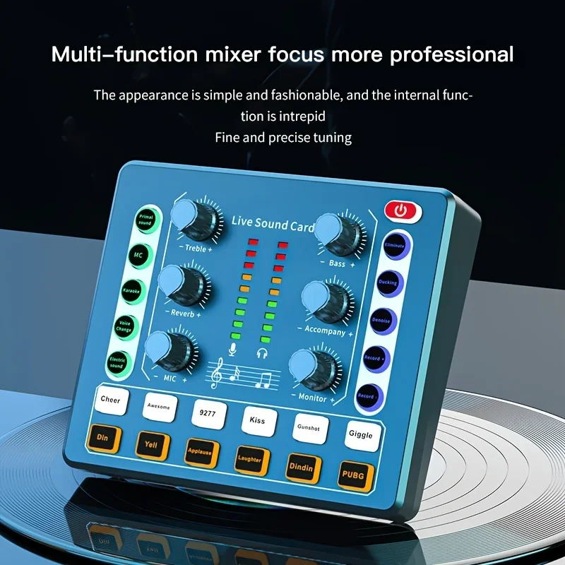 M8 Sound Card Audio Mixer Podcast Equipment for Live Streaming Podcast Studio with Premium Condenser Mic Preamp Sound Card Set