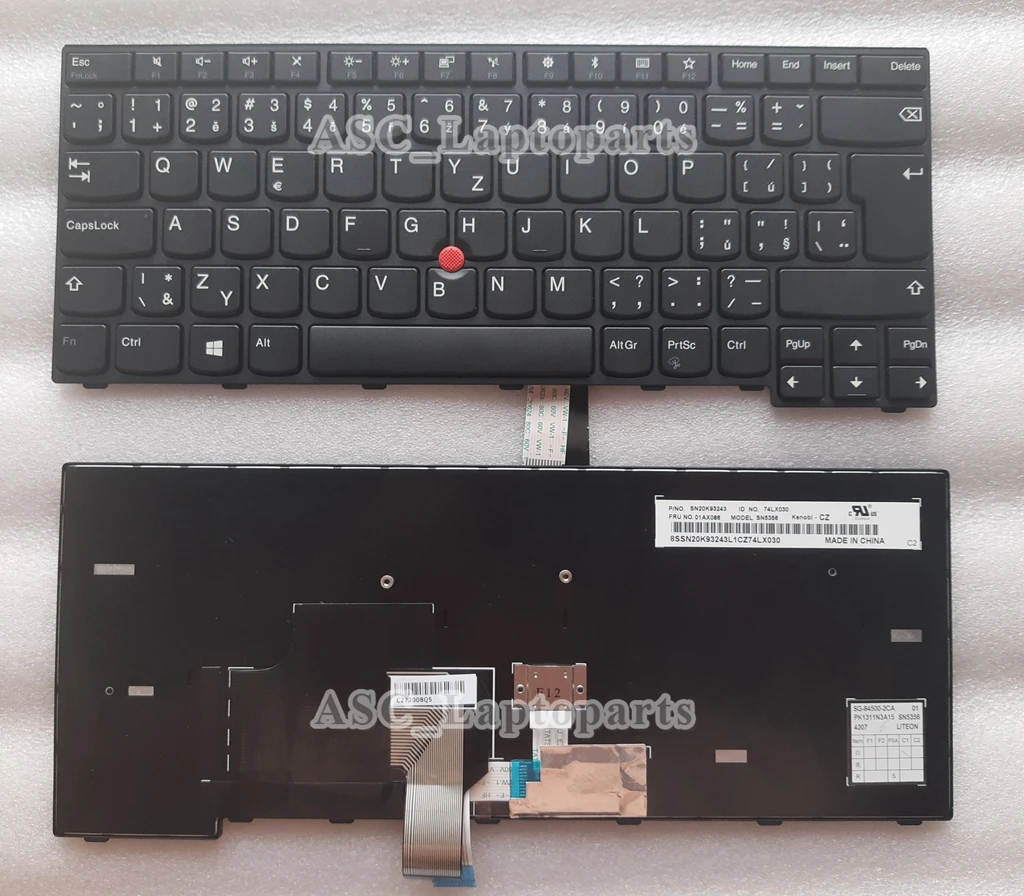 NEW Greek Turkish German Tastatur French Clavier Czech Slovak Keyboard For Lenovo Thinkpad E470 E470c E475 Black, No BACKLIT