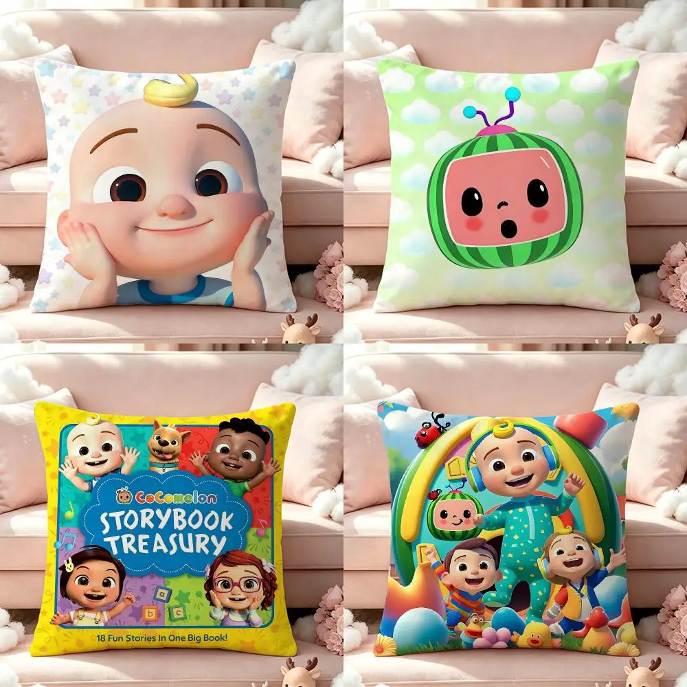 Ip‑CoComelonS Cushion Cover Pillow Multi‑size Short Plush Pillow Cute Simple Style For Living Room Bedroom Birthday Gift