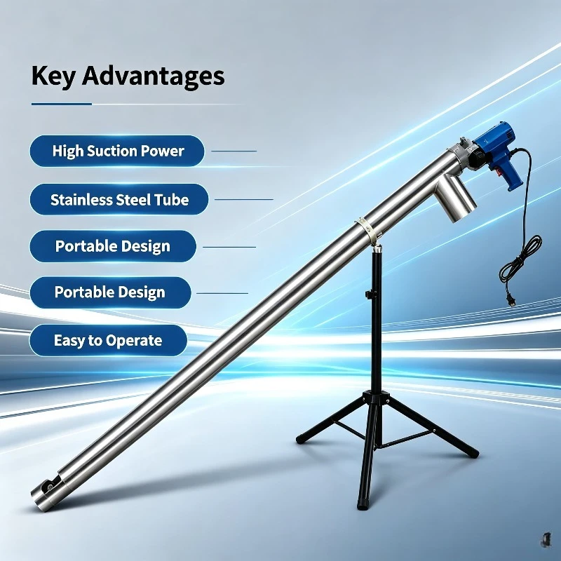 Small Household Grain Suction Machine,Screw Conveyor Grain Pump for Wheat Rice Corn, Portable Grain Feeding & Transfer Equipment